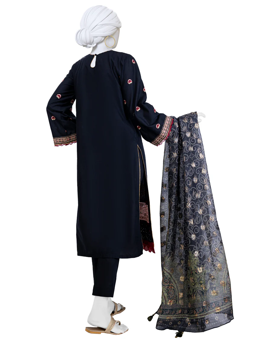 BLACK LAWN 3PC STITCHED | JLAWN-S-24-137/S LUX - Image 2