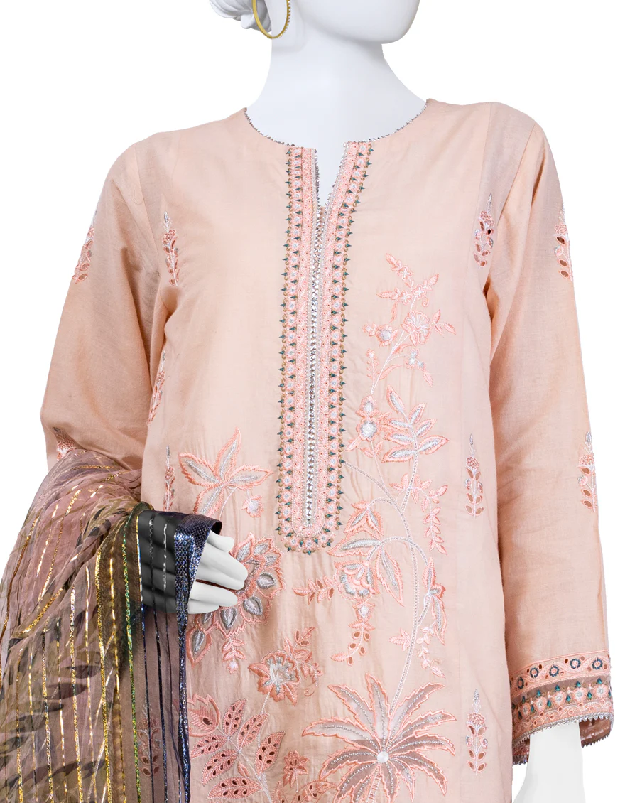 ORANGE LAWN 3PC STITCHED | JLAWN-S-24-140/S LUX - Image 3