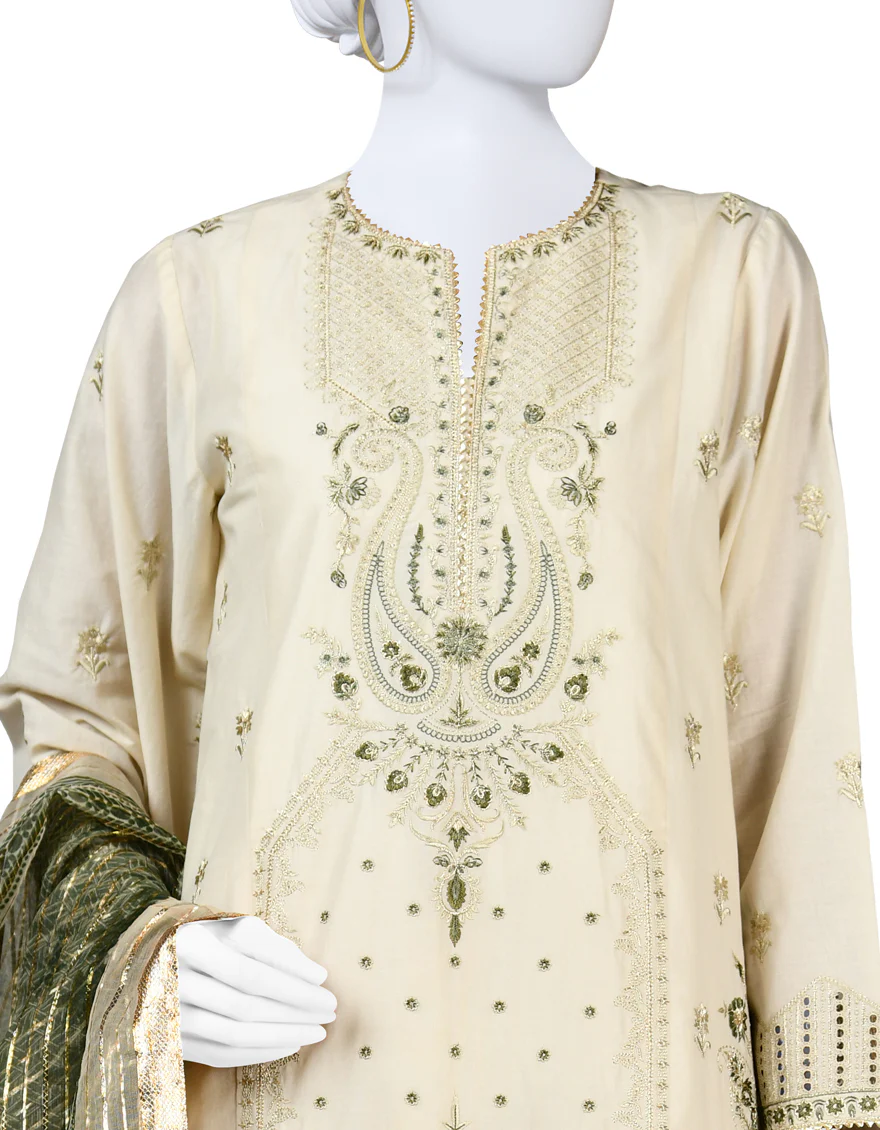 BROWN LAWN 3PC STITCHED | JLAWN-S-24-142/S LUX - Image 3