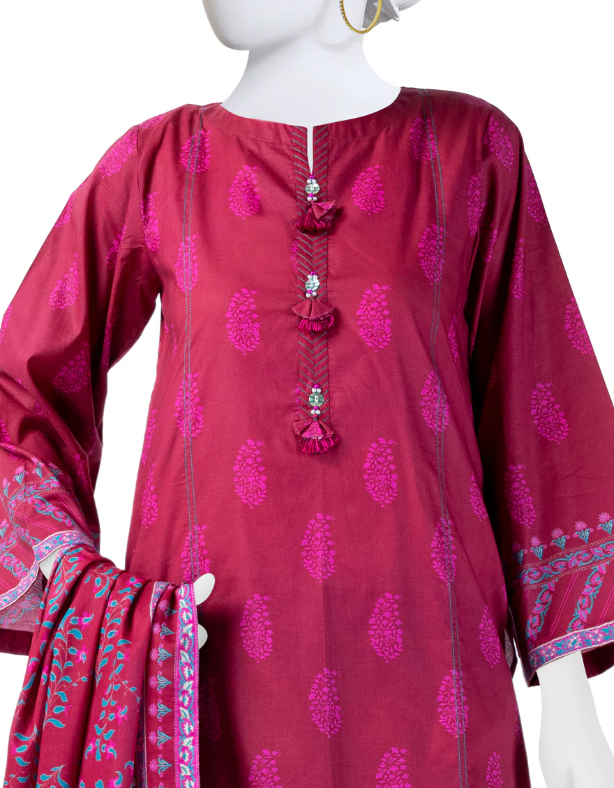 RED LAWN 3PC STITCHED | JLAWN-S-24-162/S RIWAAJ-04 - Image 3