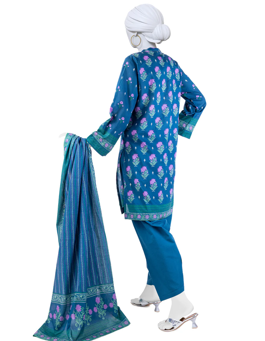 BLUE LAWN 3PC STITCHED | JLAWN-S-24-166/S RIWAAJ-08 - Image 2