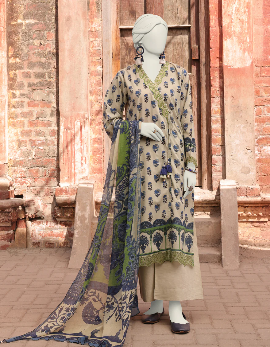 YELLOW LAWN 3PC UNSTITCHED | JLAWN-S-24-167 DHANAK-1 - Image 2