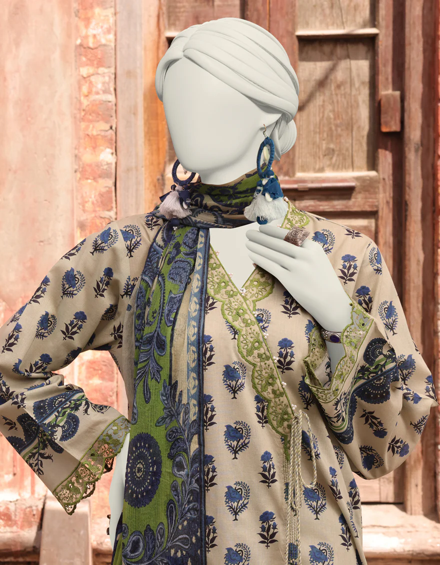 YELLOW LAWN 3PC UNSTITCHED | JLAWN-S-24-167 DHANAK-1 - Image 3