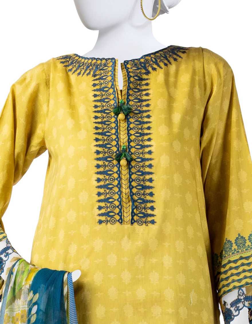 BROWN LAWN 3PC STITCHED | JLAWN-S-24-168/S DHANAK-2 - Image 3