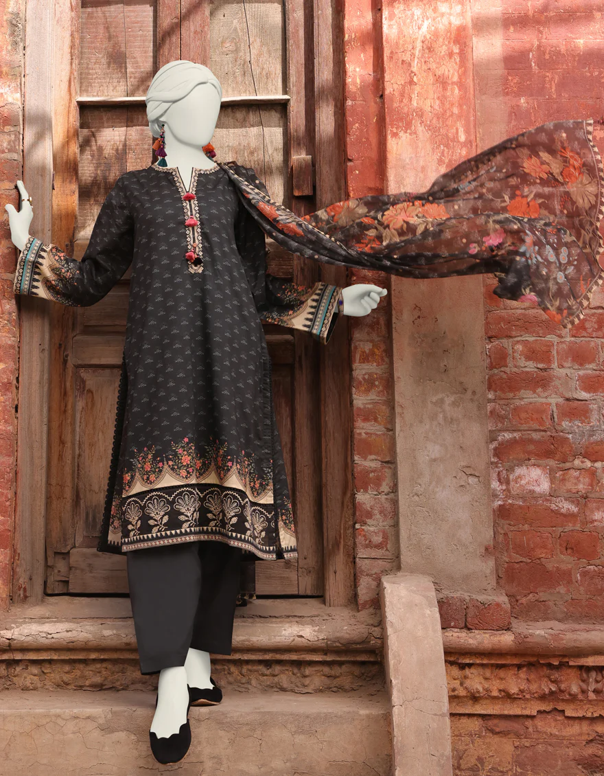 BLACK LAWN 3PC UNSTITCHED | JLAWN-S-24-169 DHANAK-3 - Image 2