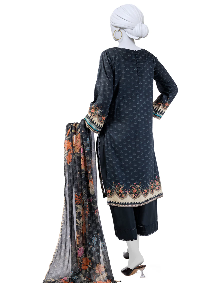 BLACK LAWN 3PC STITCHED | JLAWN-S-24-169/S DHANAK-3 - Image 2