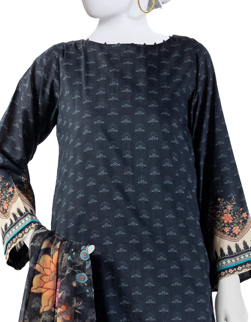 BLACK LAWN 3PC STITCHED | JLAWN-S-24-169/S DHANAK-3 - Image 3