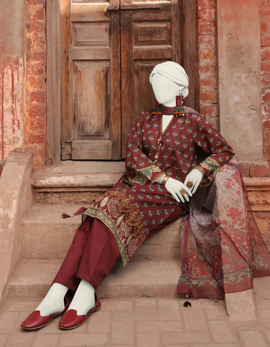 BROWN LAWN 3PC UNSTITCHED | JLAWN-S-24-170 DHANAK-4 - Image 2