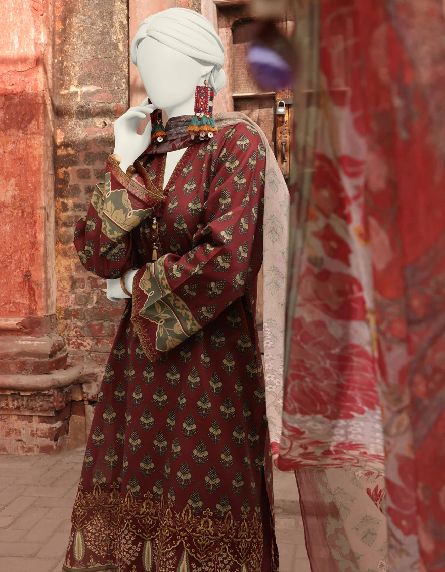 BROWN LAWN 3PC UNSTITCHED | JLAWN-S-24-170 DHANAK-4 - Image 3