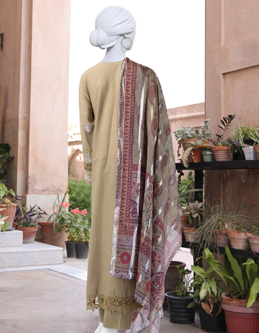GREEN CAMBRIC 3PC UNSTITCHED | JLAWN-S-24-172 LUXE-02 - Image 2