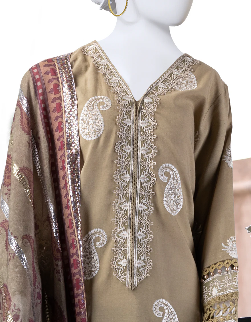 GREEN CAMBRIC 3PC UNSTITCHED | JLAWN-S-24-172 LUXE-02 - Image 3