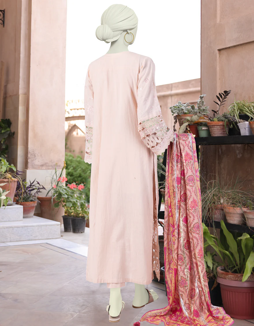 PINK CAMBRIC 3PC UNSTITCHED | JLAWN-S-24-174 LUXE-04 - Image 2