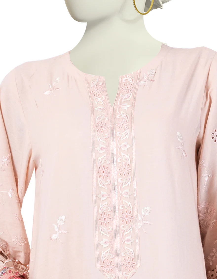 PINK CAMBRIC 3PC UNSTITCHED | JLAWN-S-24-174 LUXE-04 - Image 3