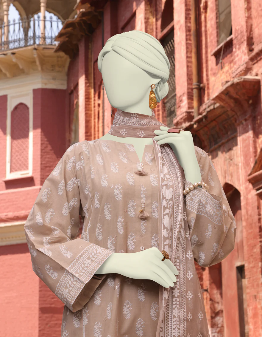 BROWN LAWN 3PC UNSTITCHED | JLAWN-S-24-178 WIRSA-04 - Image 3