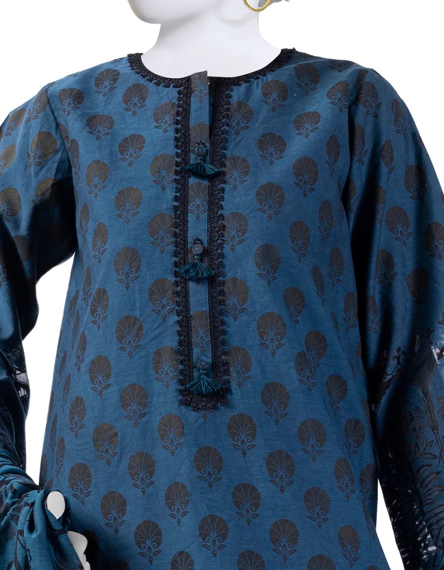 BLUE COTTON 3PC STITCHED | JLAWN-S-24-179/S BURNOUT-1 - Image 3
