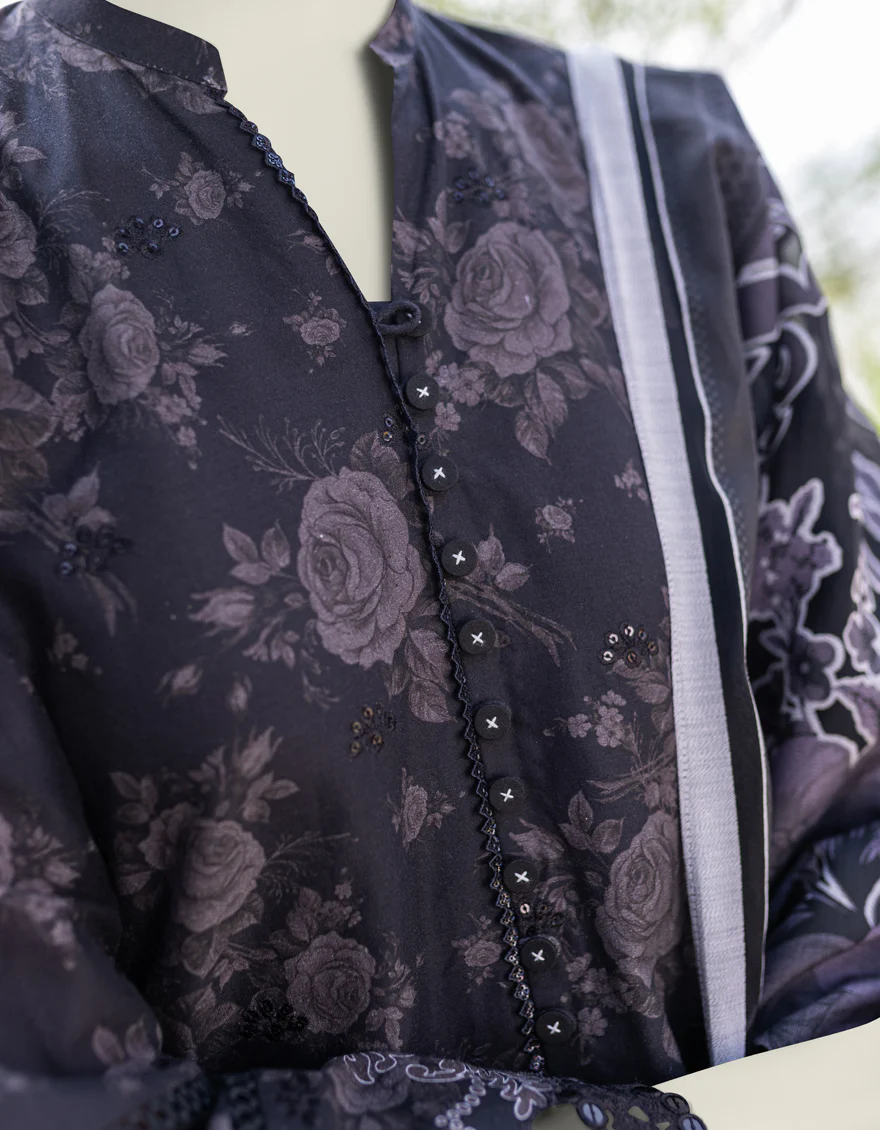 BLACK LAWN 3PC UNSTITCHED | JLAWN-S-24-204 SUBTLETY-2 - Image 3