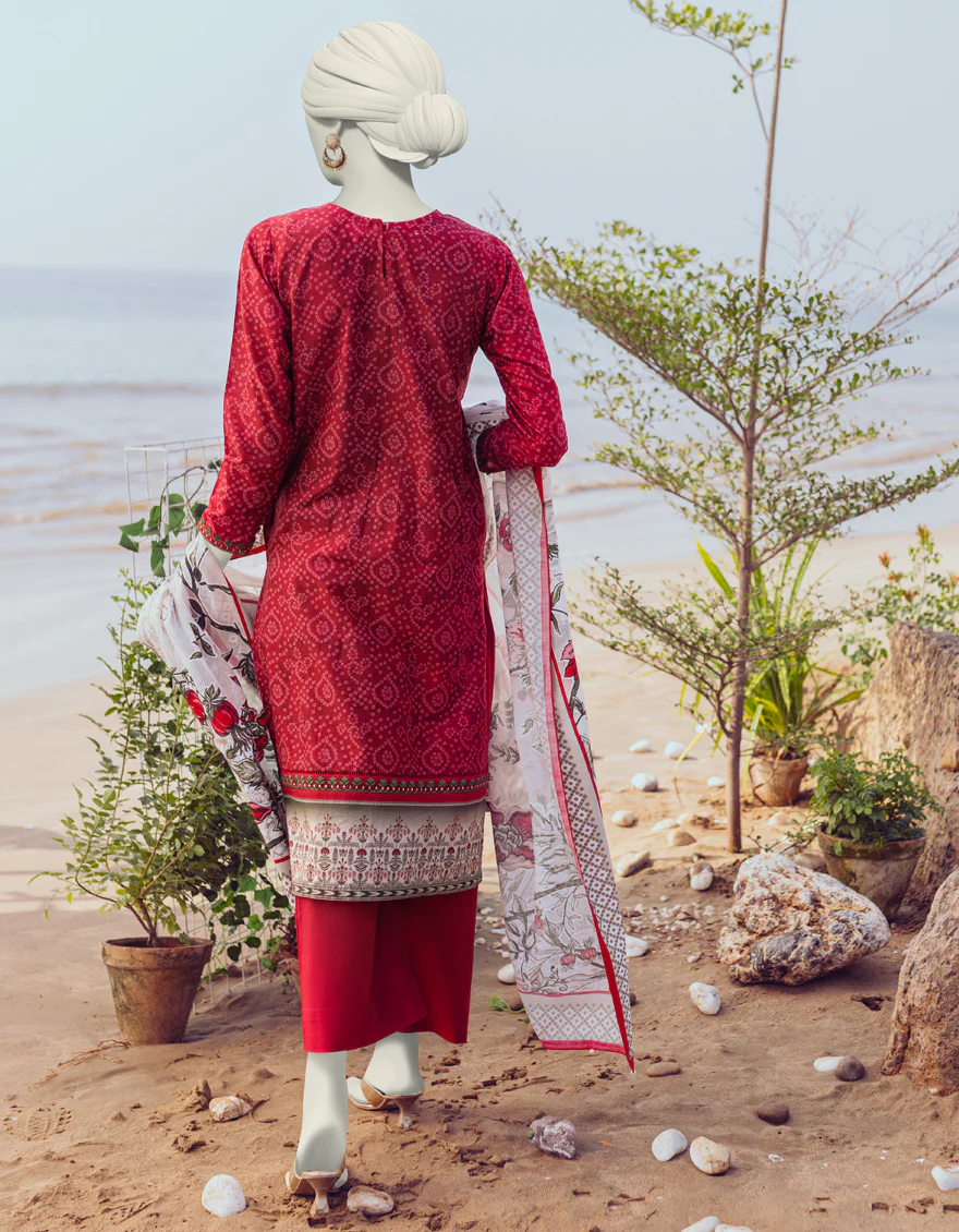 RED LAWN 3PC UNSTITCHED | JLAWN-S-24-208 SUBTL - Image 6