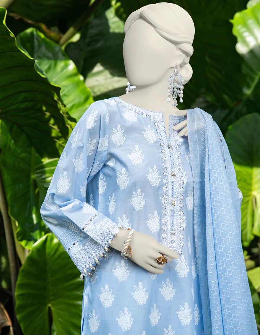 LIGHT BLUE LAWN 3PC UNSTITCHED | JLAWN-S-24-218 FESTIVITY-4 - Image 2
