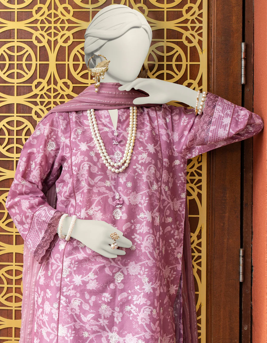 PINK LAWN 3PC UNSTITCHED | JLAWN-S-24-220 TRADI - Image 2