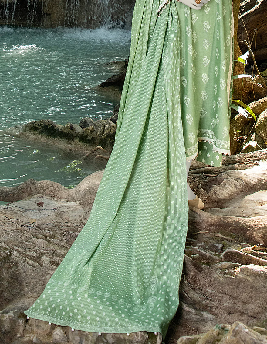 GREEN LAWN 3PC UNSTITCHED | JLAWN-S-24-228 ENCHANTAE-02 - Image 2