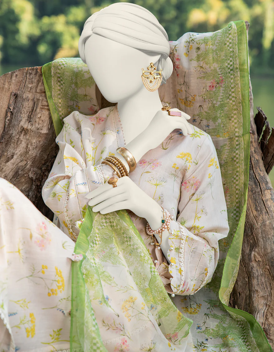 BROWN DOBBY 3PC UNSTITCHED | JLAWN-S-24-238 SHIMMERING-4 - Image 2