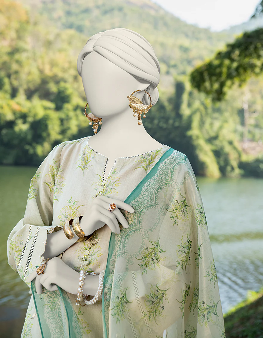 YELLOW DOBBY 3PC UNSTITCHED | JLAWN-S-24-240 SHIMMERING-6 - Image 2
