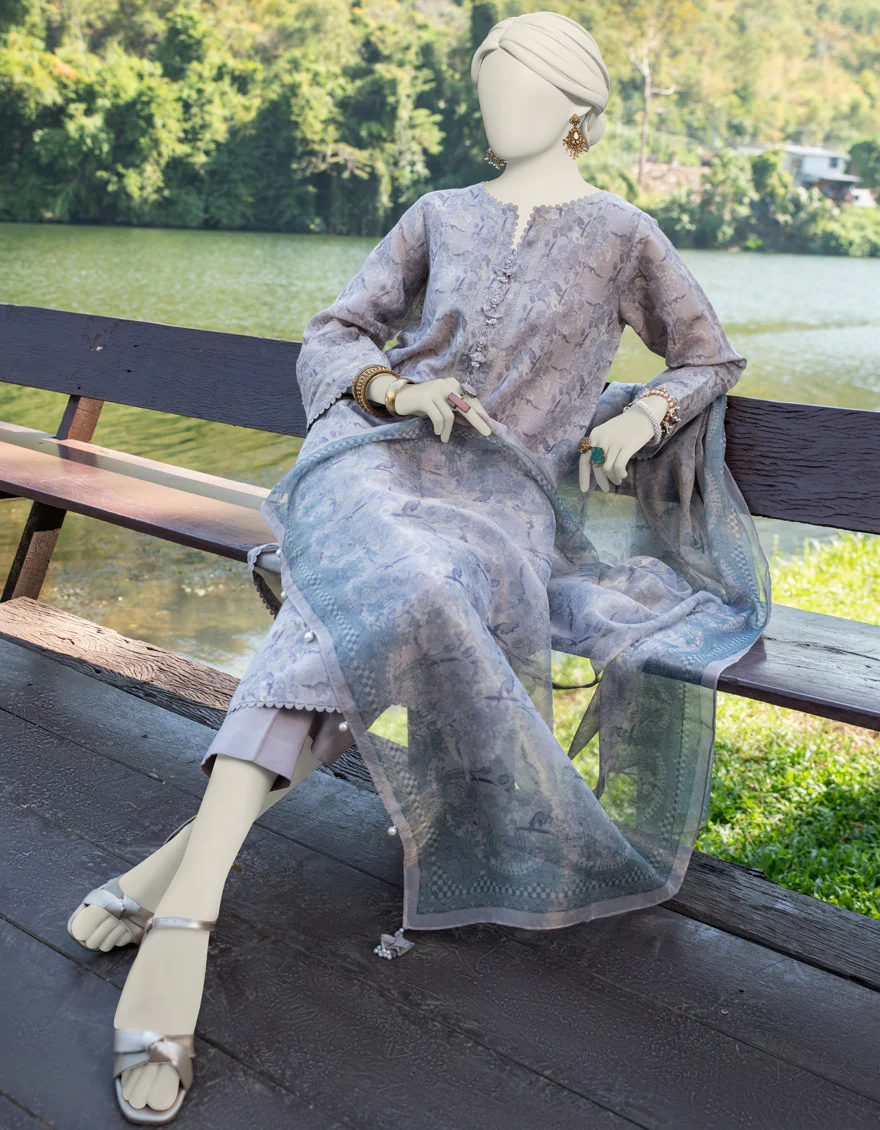 MULTICOLOR DOBBY 3PC UNSTITCHED | JLAWN-S-24-242 SHIMMERING-8 - Image 2