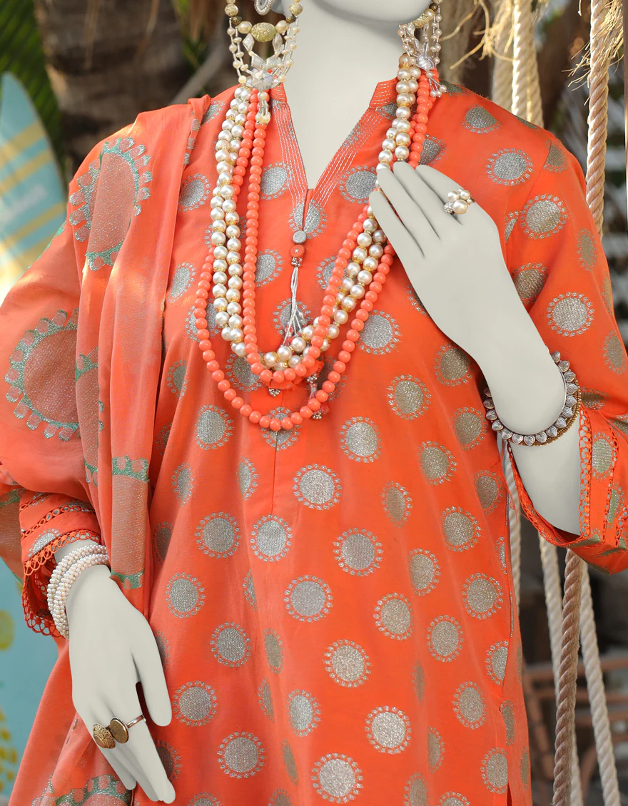 PINK JACQUARD 3PC UNSTITCHED | JLAWN-S-24-258 OPAL-08 - Image 2