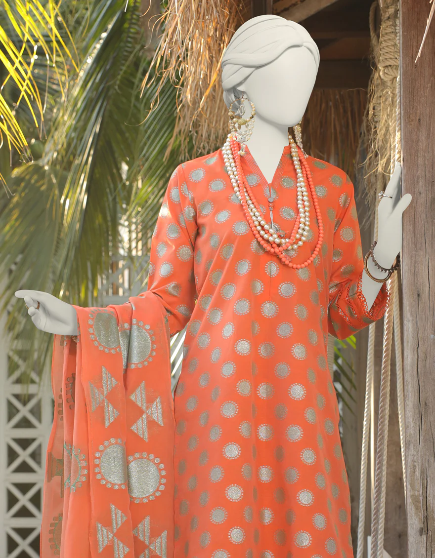 PINK JACQUARD 3PC UNSTITCHED | JLAWN-S-24-258 OPAL-08 - Image 3