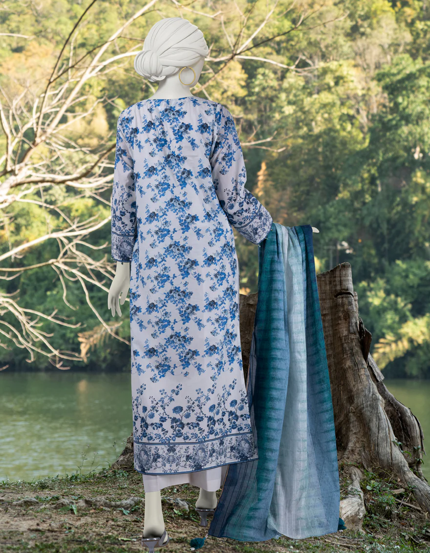 BLUE LAWN 3PC UNSTITCHED | JLAWN-S-24-267 CULTU - Image 3