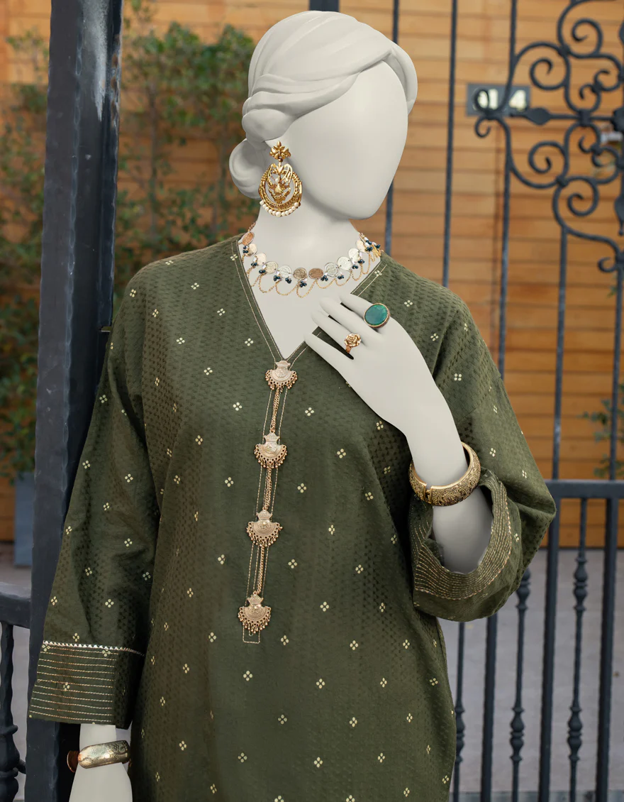 GREEN JACQUARD 3PC UNSTITCHED | JLAWN-S-24-276 ROYAL - Image 2