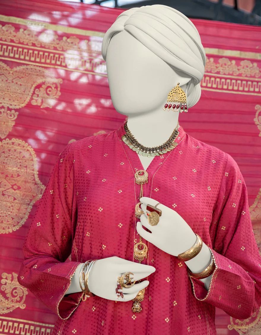 RED JACQUARD 3PC UNSTITCHED | JLAWN-S-24-278 ROYAL - Image 3