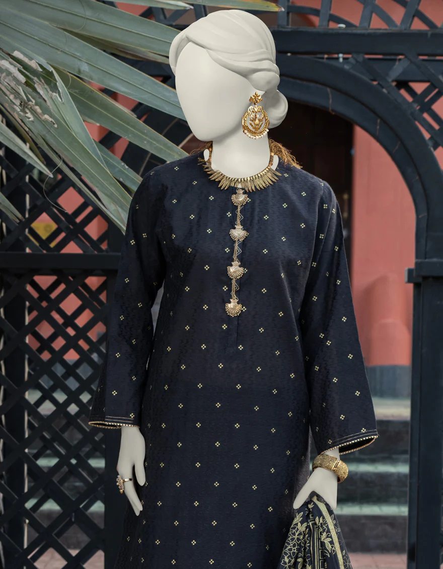 BLACK JACQUARD 3PC UNSTITCHED | JLAWN-S-24-280 ROYAL - Image 2