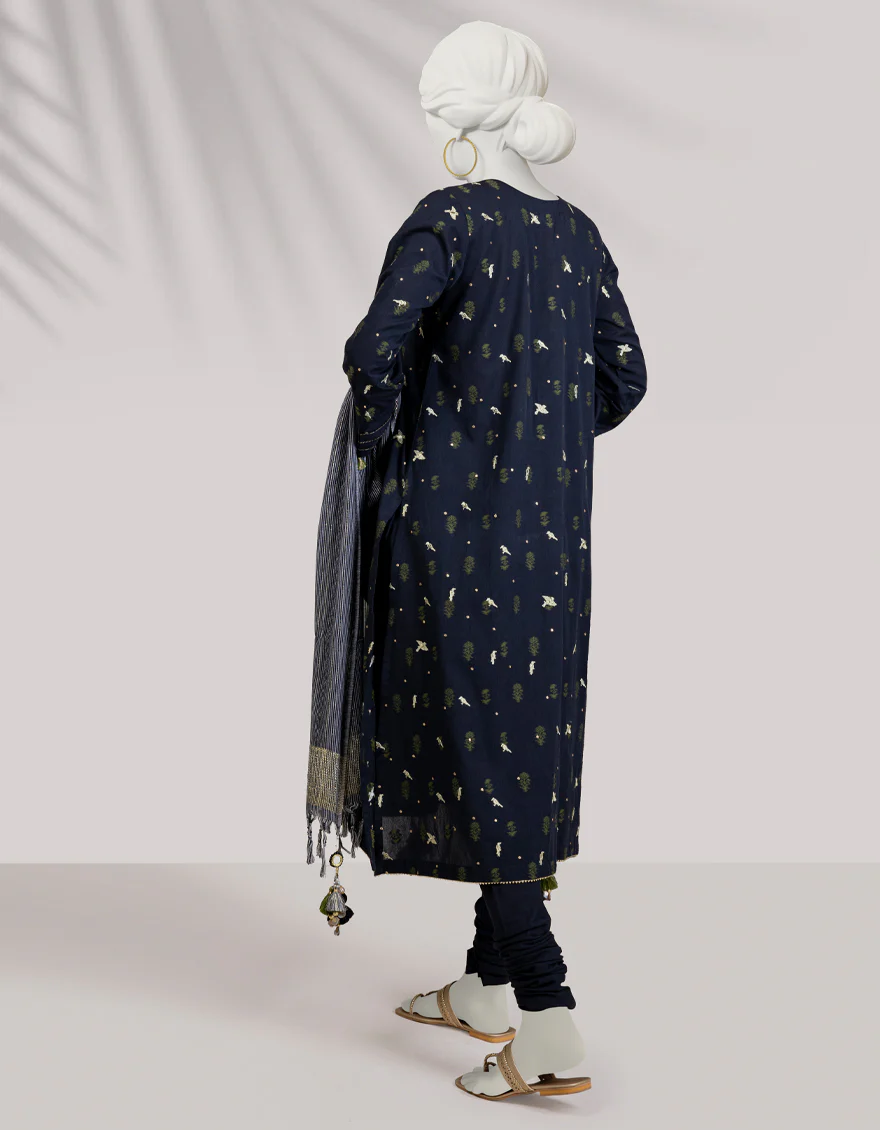 BLACK JACQUARD 3PC UNSTITCHED | JLAWN-S-24-291 ZAMUR - Image 2
