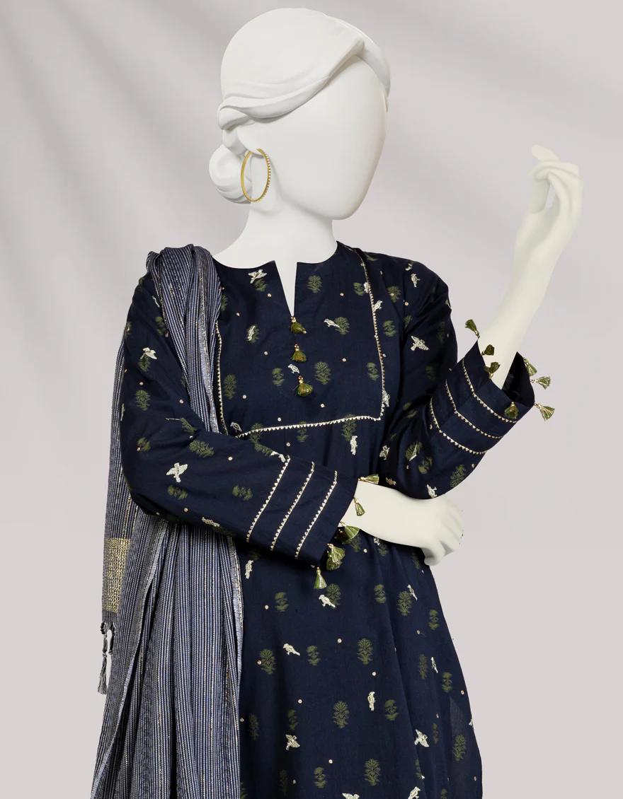 BLACK JACQUARD 3PC UNSTITCHED | JLAWN-S-24-291 ZAMUR - Image 3