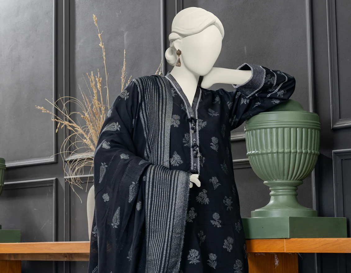 BLACK JACQUARD 3PC UNSTITCHED | JLAWN-S-24-306 KIRAN - Image 4