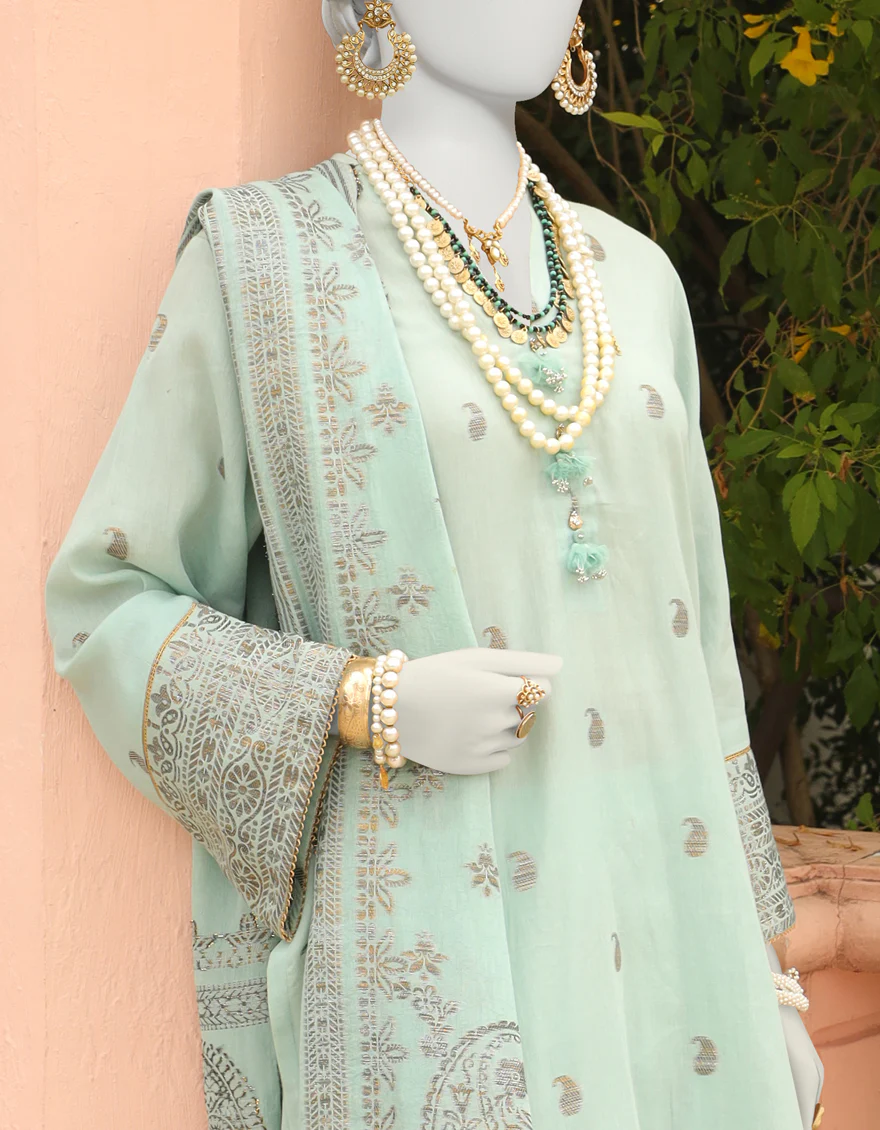 BLUE JACQUARD 3PC UNSTITCHED | JLAWN-S-24-339 RIWAY - Image 3