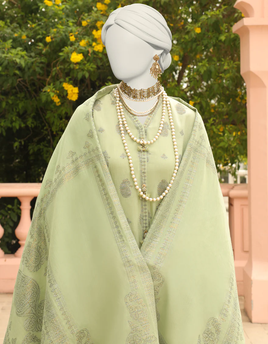 GREEN JACQUARD 3PC UNSTITCHED | JLAWN-S-24-342 RIWAY - Image 2