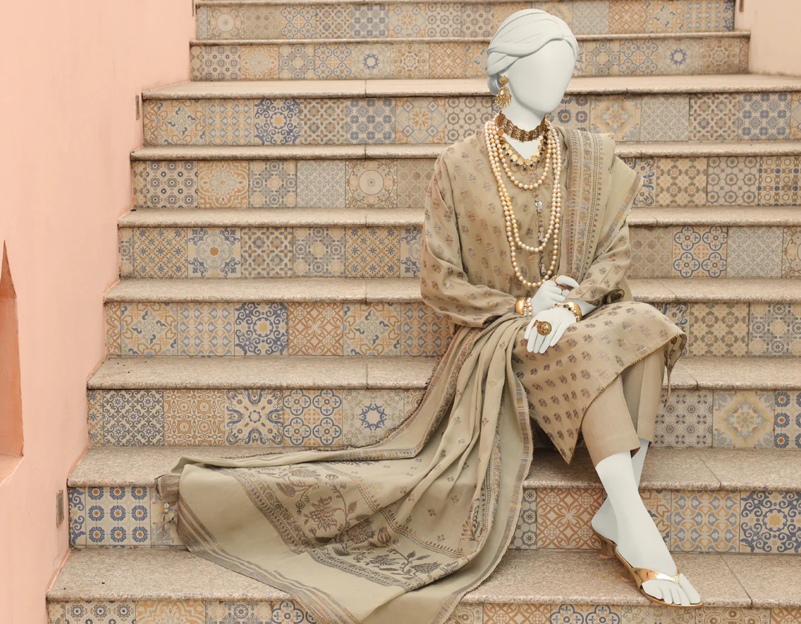GREEN JACQUARD 3PC UNSTITCHED | JLAWN-S-24-343 RIWAY - Image 3