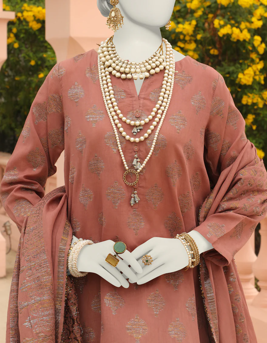 BROWN JACQUARD 3PC UNSTITCHED | JLAWN-S-24-344 RIWAY - Image 3