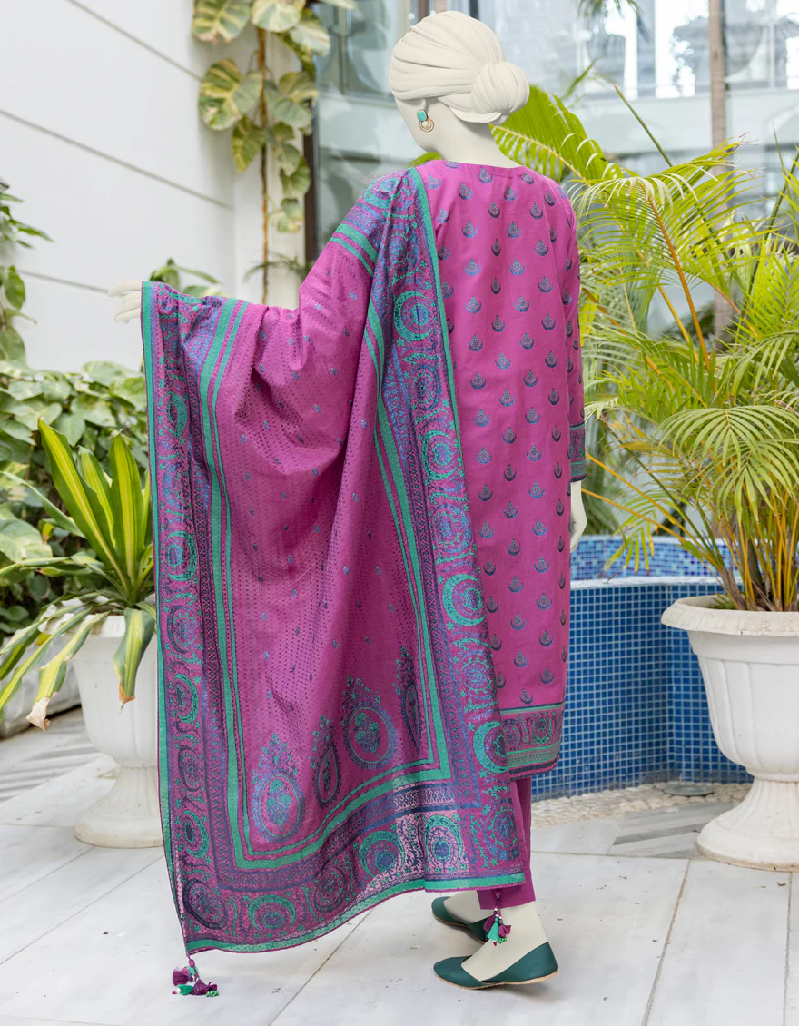 PINK LAWN 3PC UNSTITCHED | JLAWN-S-24-365 EMBOS - Image 2