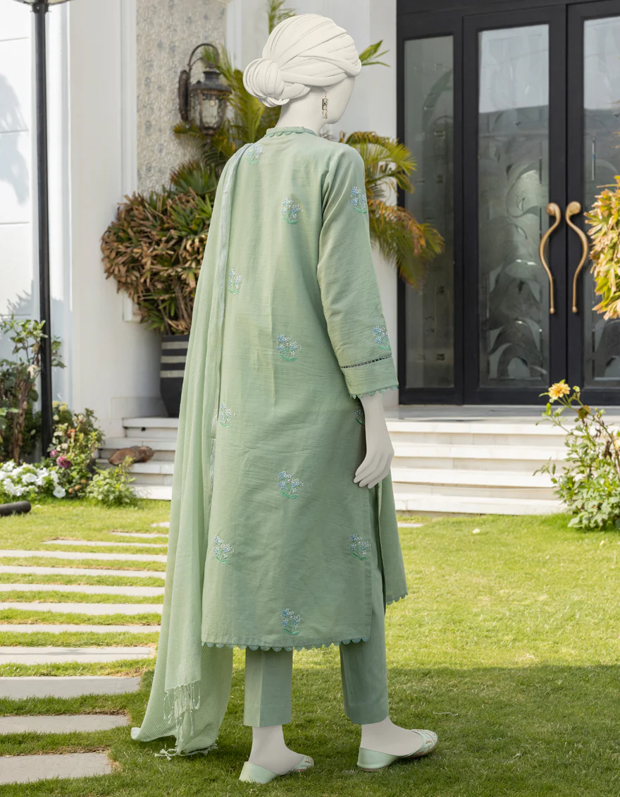 GREEN CAMBRIC 3PC UNSTITCHED | JLAWN-S-24-371 KHILA - Image 2