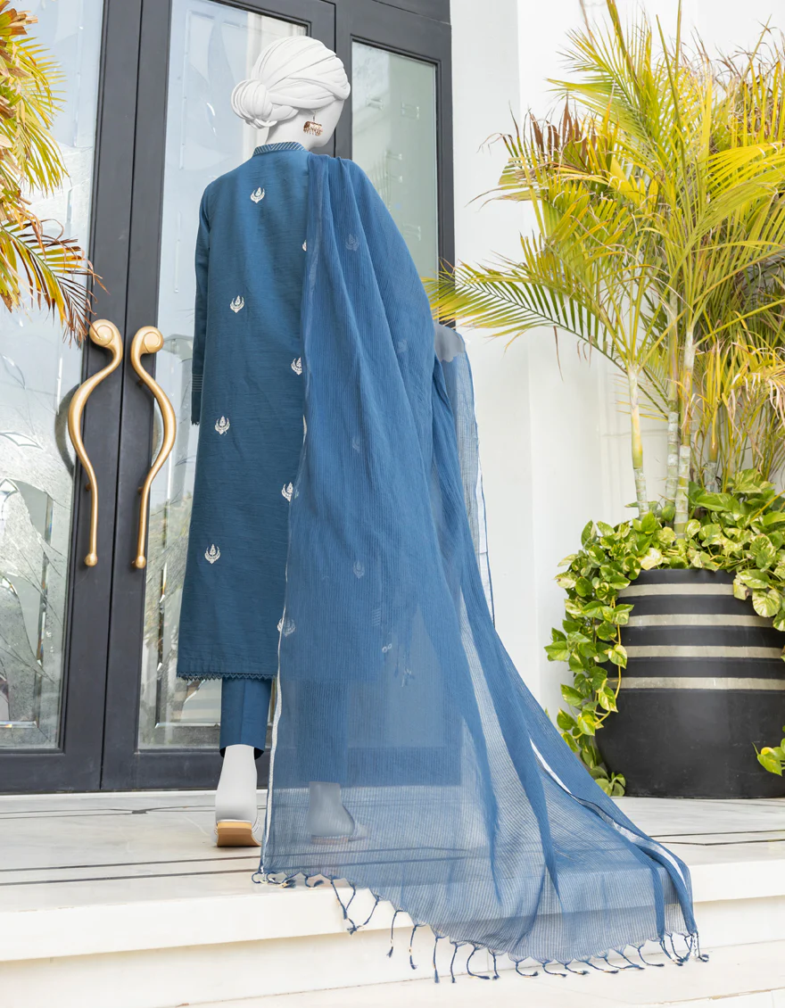 BLUE CAMBRIC 3PC UNSTITCHED | JLAWN-S-24-376 KHILA - Image 2
