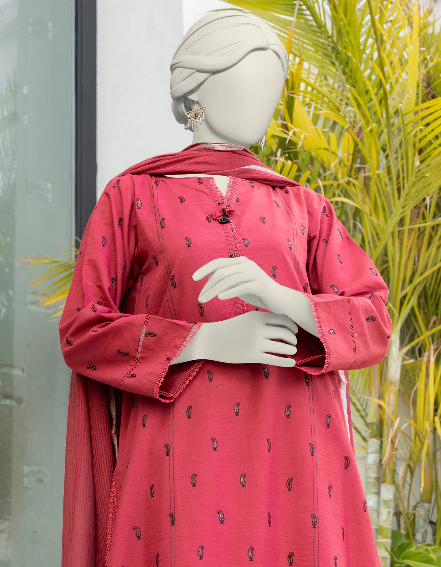 RED CAMBRIC 3PC UNSTITCHED | JLAWN-S-24-378 KHILA - Image 4