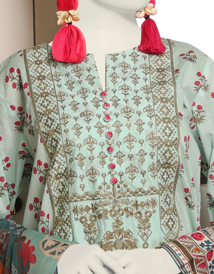 BLUE LAWN 3PC STITCHED | JLAWN-S-24-381/S FIRDOUS-3 - Image 3
