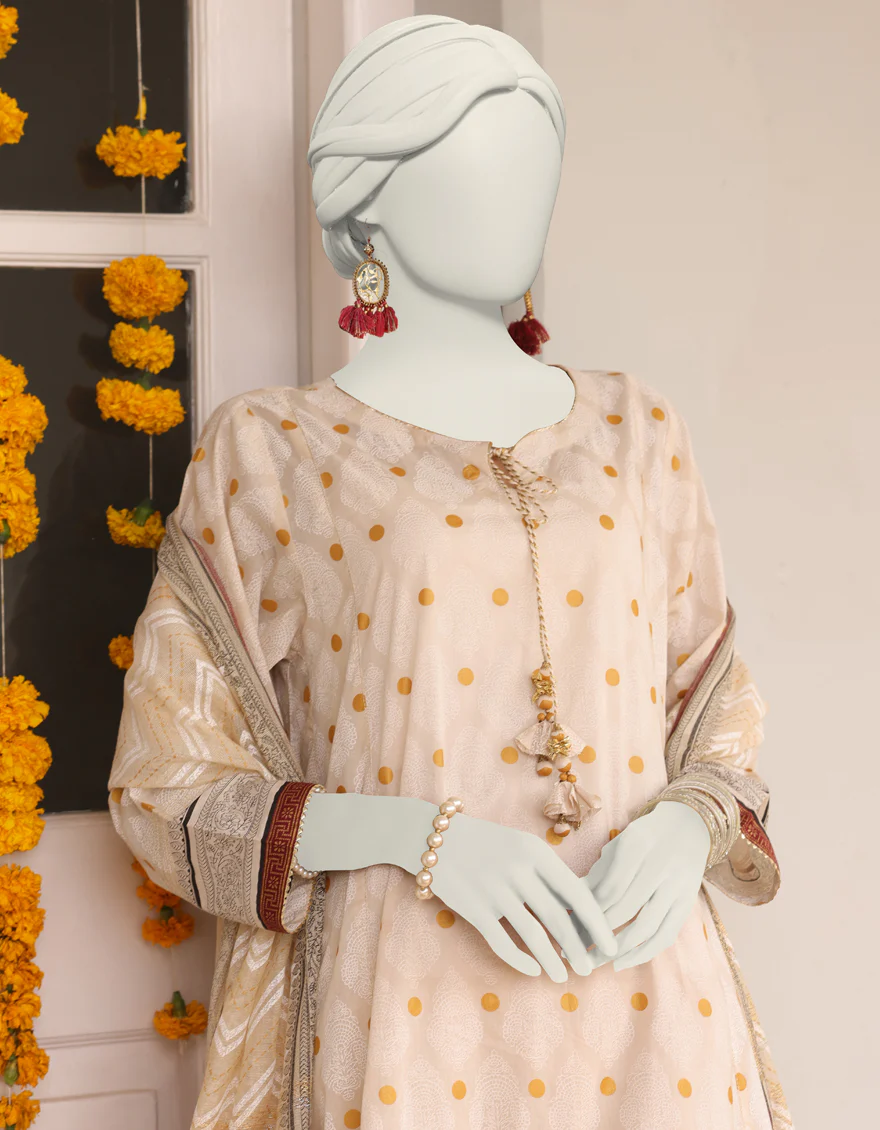 BROWN LAWN 3PC STITCHED | JLAWN-S-24-383/S ROYAL PEARL-01 - Image 3