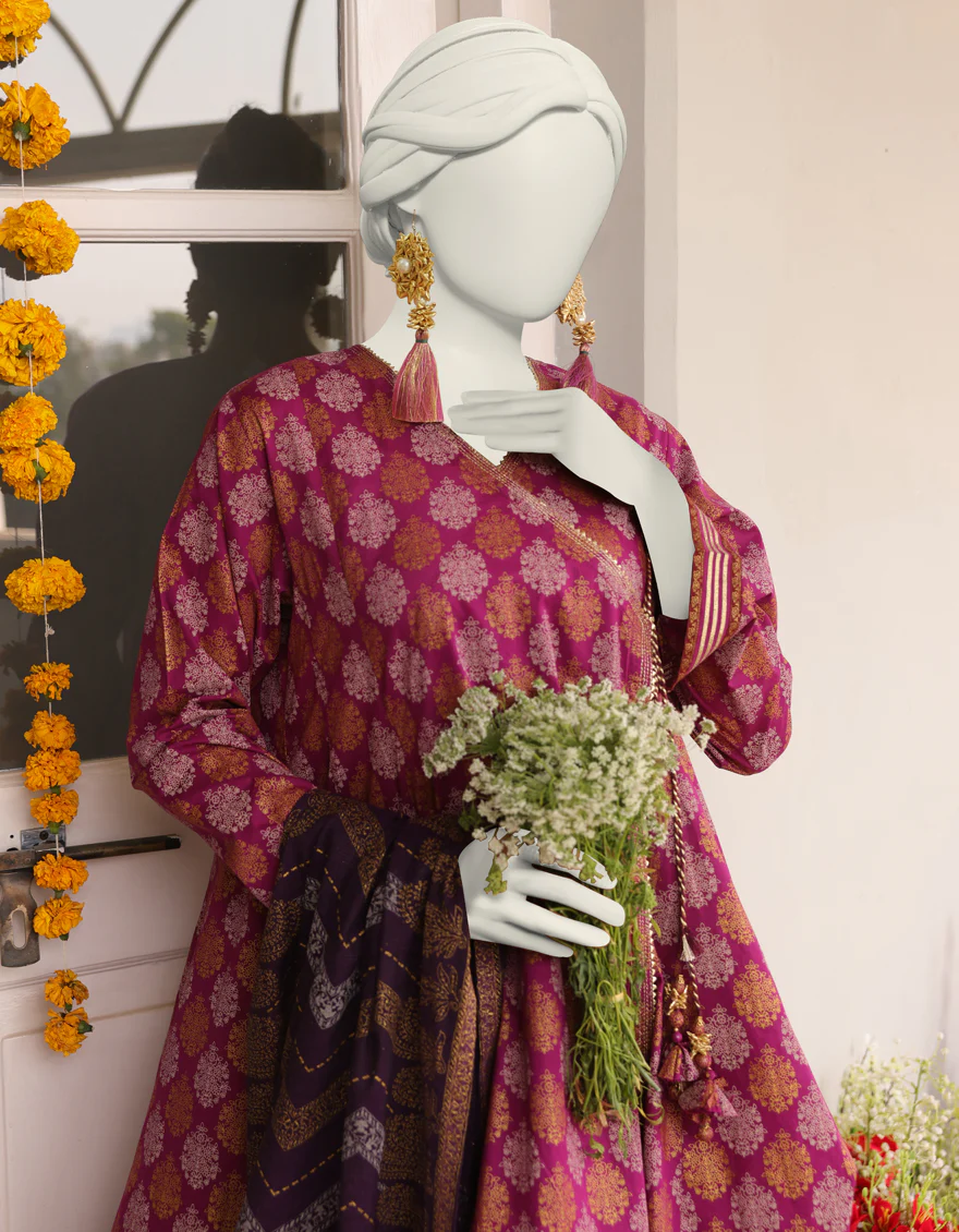 PINK LAWN 3PC STITCHED | JLAWN-S-24-386/S ROYAL PEARL-04 - Image 3