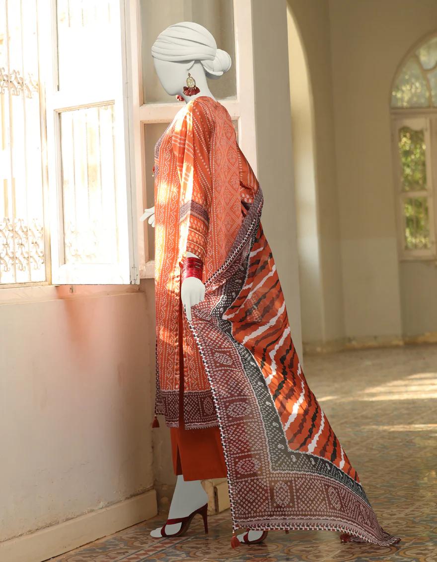 GREY IMPURE SILK 3PC STITCHED | JLAWN-S-24-391/S LEH - Image 2