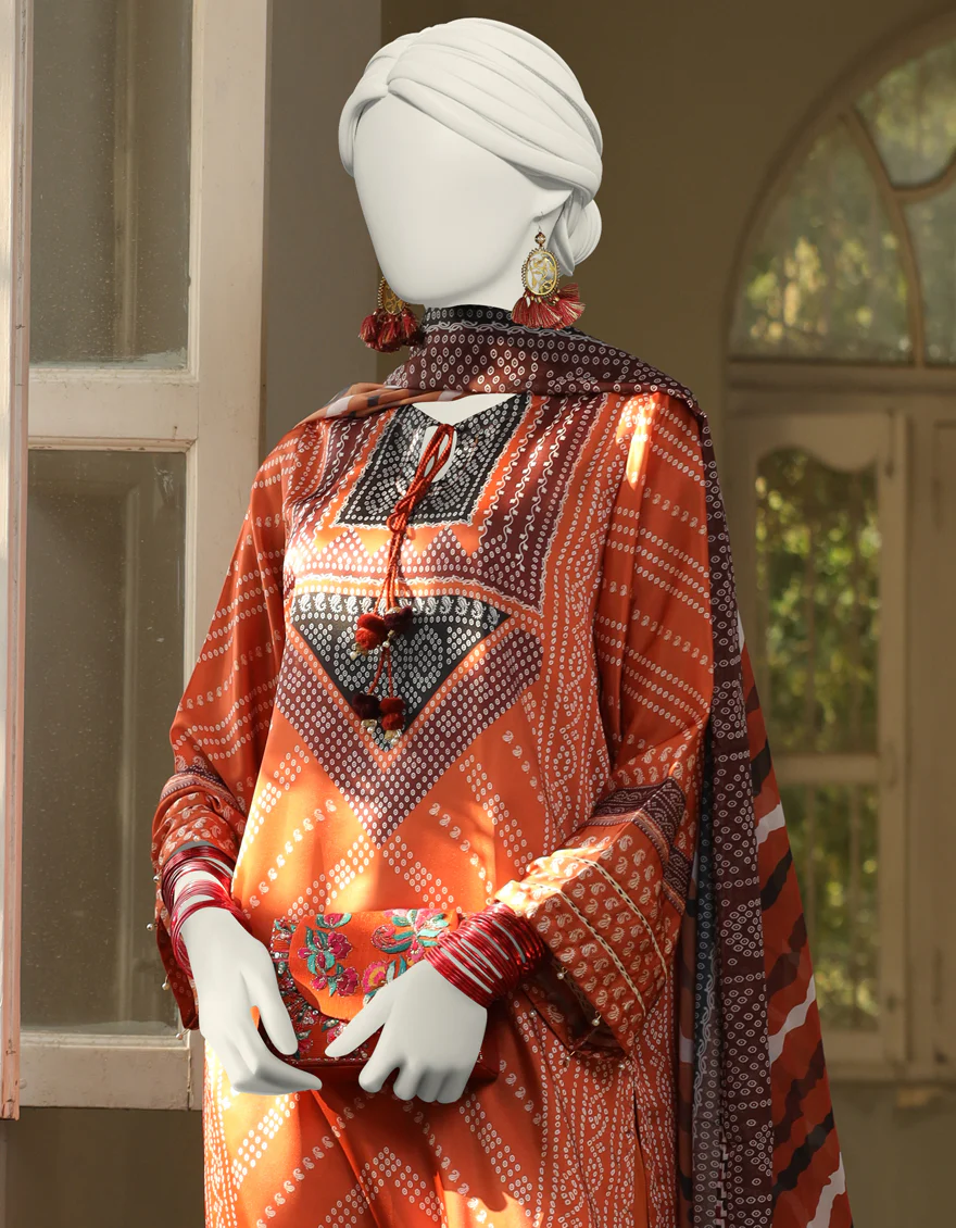 GREY IMPURE SILK 3PC STITCHED | JLAWN-S-24-391/S LEH - Image 3