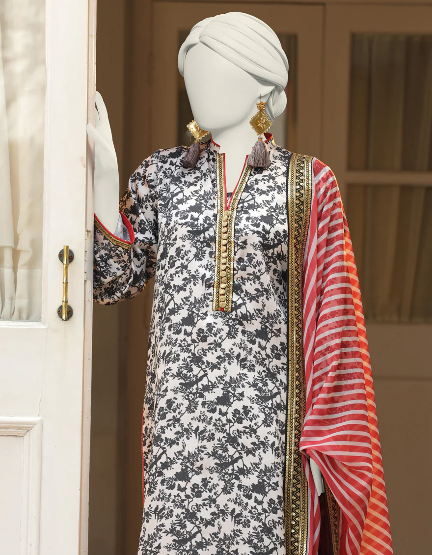 WHITE SILK 3PC STITCHED | JLAWN-S-24-406/S LIN - Image 2